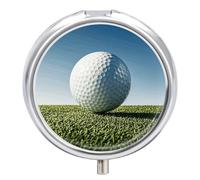 Pilulier de voyage en métal étanche et portable avec 3 compartiments pour balles de golf
