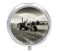 Pilulier de voyage en métal étanche et portable pour tracteur agricole avec 3 compartiments
