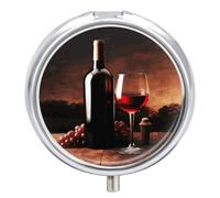 Pilulier de voyage étanche à 3 compartiments pour bouteille de vin rouge et sac à main