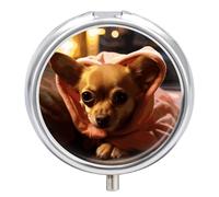 Pilulier de voyage étanche pour chihuahua déprimé - Pour contenir des vitamines, des médicaments, de l'huile de poisson et des compléments alimentaires