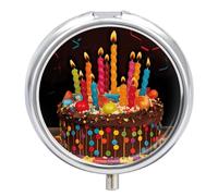Pilulier de voyage « Happy Birthday » - Mini pilulier de voyage pour médicaments et vitamines - Organisateur de médicaments - Stockage d'huile de foie de morue