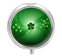 Pilulier de voyage « Happy St Patrick » portable - Petite boîte à pilules de poche - Pilulier quotidien