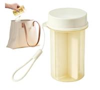 Pilulier De Voyage - Joint Hermétique Anti-humidité, Étui Distributeur De Mastications Sécurisé, Dragonne Intégrée, Grille De Rangement À Quatre Fentes | Boîte À Pilules Portable Pour Sacs À Main,