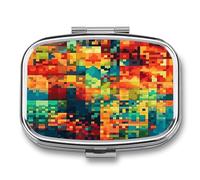 Pilulier de voyage - Joli motif pixel - Petit pilulier portable - Pour un usage quotidien et les voyages