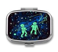 Pilulier de voyage - Joli pilulier phosphorescent - Petite boîte à pilules portable - Pour un usage quotidien et les voyages