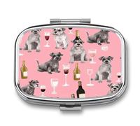 Pilulier de voyage - Joli schnauzer - Petit pilulier portable - Pour un usage quotidien et les voyages