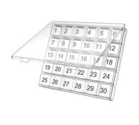 Pilulier de voyage mensuel - Boîte de rangement pour médicaments mensuels - Boîte à pilules mensuelle - Grande boîte de voyage - Organisateur de pilules personnel que vous appuyez sur