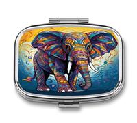 Pilulier de voyage mignon coloré imprimé éléphant petite boîte à médicaments portable porte-vitamines organisateur pour un usage quotidien et voyage