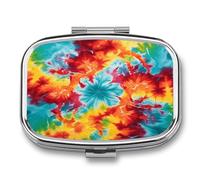 Pilulier de voyage mignon coloré imprimé tie-dye petite boîte à médicaments portable pour un usage quotidien et voyage