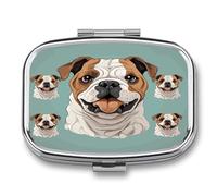 Pilulier de voyage mignon drôle imprimé bouledogue anglais petite boîte à pilules portable porte-vitamines organisateur pour usage quotidien et voyage