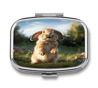 Pilulier de voyage mignon et drôle imprimé lapin petite boîte à pilules portable porte-vitamines organisateur pour un usage quotidien et voyage