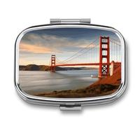 Pilulier de voyage mignon Golden Gate Bridge Impression Médicaments Petite boîte à pilules portable Support de vitamines Organisateur pour un usage quotidien et voyage