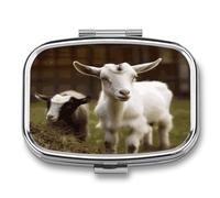 Pilulier de voyage mignon mignon imprimé chèvre petite boîte à médicaments portable support de vitamines organisateur pour un usage quotidien et voyage