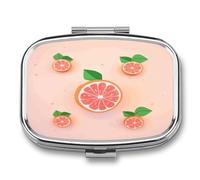 Pilulier de voyage mignon mignon imprimé pamplemousse petite boîte à pilules portable porte-vitamines organisateur pour un usage quotidien et voyage