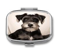 Pilulier de voyage mignon mignon imprimé schnauzer petite boîte à pilules portable porte-vitamines organisateur pour un usage quotidien et voyage