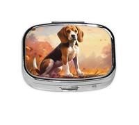 Pilulier de voyage Nerdy Beagle. Pilulier à 2 compartiments, mini pilulier portable, boîte de rangement pour médicaments vitaminés