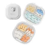 Pilulier de voyage, organiseur compact à plusieurs compartiments, rangement facile d'accès, récipient portable pour supplément de médicaments, usage quotidien, voyages