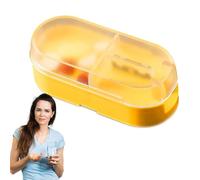 Pilulier de voyage - Petit pilulier 2 en 1 avec coupe-pilules | Pilulier portable transparent pour ranger les tablettes et couper les petites ou grandes pilules
