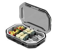 Pilulier de voyage - Pilulier de 7 jours avec 4 ou 6 compartiments | Organisateur de médicaments pour sac et poche - Contient des vitamines, des suppléments, des huiles de poisson, stockage