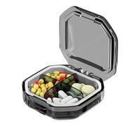 Pilulier de voyage - Pilulier de 7 jours avec 4 ou 6 compartiments | Organisateur de médicaments pour sac et poche - Contient des vitamines, des suppléments, des huiles de poisson, stockage