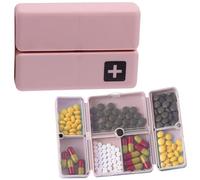 Pilulier de voyage pliable - Pilulier magnétique pliable, organiseur 10 x 7 x 7 jours, boîte à pilules quotidienne avec sept compartiments, portable pour le travail de bureau, les suppléments de voyag