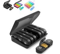 Pilulier de voyage portable, 7 jours pour des doses fiables du matin, du midi et du soir, étui hebdomadaire anti-fuite pour la maison, le travail et les vacances (A)