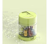 Pilulier de voyage portable - 7 médecins spécialisés - Étui compact avec cutter intégré - Récipient de rangement pratique pour poche - Porte-monnaie - Camping - Famille - Riz en plein air