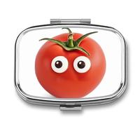 Pilulier de voyage portable avec 2 compartiments « I Love You from My Head » - Pilulier pour tomates avec miroir - Petit pilulier quotidien décoratif pour vitamines