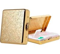 Pilulier De Voyage Portable En Métal (7 Jours Par Semaine),Grande Capacité,8 Compartiments,Pour Vitamines,Huile De Foie De Morue,Suppléments Et Médicaments Quotidiens,Sans Bpa.(Or,Médiane)