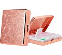 Pilulier De Voyage Portable En Métal (7 Jours Par Semaine),Grande Capacité,8 Compartiments,Pour Vitamines,Huile De Foie De Morue,Suppléments Et Médicaments Quotidiens,Sans Bpa.(Pink,Médiane)