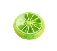 Pilulier de voyage portable et compact, contenant de rangement hermétique, 7 compartiments for une semaine, organisateur de médicaments durable(Yellow)