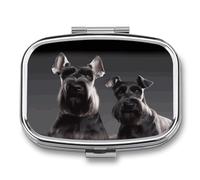Pilulier de voyage pour chien schnauzer mignon - Portable - Étanche - Petit récipient de rangement pour vitamines, huile de poisson, morue, foie de foie - Bouchons d'oreilles
