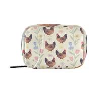 Pilulier de voyage pour sac à main Motif poule et fleur