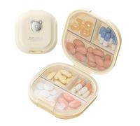 Pilulier de voyage pour voyage, petit étui de rangement de voyage | Étui à médicaments hermétique | Organisateur de médicaments en polypropylène + silicone avec compartiments | Pilulier portable