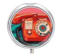 Pilulier de voyage rétro avec téléphone de Londres - Portable - Étanche - Pour poche, sac à main et pratique au quotidien