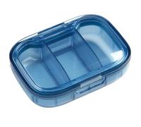 Pilulier de voyage transparent - 3 compartiments, grande capacité, organiseur quotidien | Mini boîte à pilules portable pour transporter de l'huile de poisson, des médicaments du matin, du déjeuner et