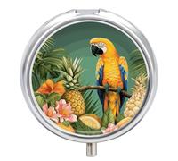 Pilulier d'été en forme de perroquet, ananas, oiseau, pilulier hebdomadaire, petit pilulier pour sac à main
