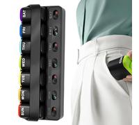 Pilulier - Distributeur de pilules hebdomadaire - Boîte de rangement portable pour voyage, femme, sac de travail, école, intérieur et extérieur, supplément d'huile de poisson