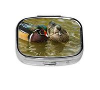 Pilulier domestique imprimé canard, 2 compartiments, organiseur portable
