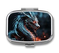 Pilulier Dragon à 2 compartiments - Portable - Pilulier de poche pour médicaments et vitamines - Pour homme et femme