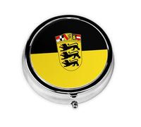 Pilulier Drapeau de l'État du Bade-Wurtemberg - Boîte à pilules ronde portable pour le quotidien