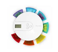 Pilulier électronique portable avec rappel intelligent - 7 grilles - Pilulier hebdomadaire avec minuteur - Horloge 12/24 heures - 4 réveils - Matériau étanche de qualité alimentaire pour pilules et
