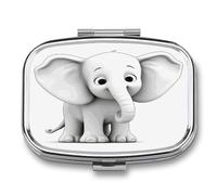 Pilulier éléphant blanc à 2 compartiments - Petit pilulier mignon
