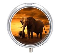 Pilulier éléphant mignon rond 3 compartiments pochette sac à main portable mini voyage médicamenteux comprimé vitamine poisson huile support organisateur pilules