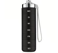 Pilulier empilable en aluminium 7 jours avec verrou rotatif - Étui à médicaments quotidien étanche pour les voyages en plein air, la salle de sport, les premiers secours,