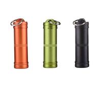 Pilulier en aluminium avec boîte à pilules étanche 3 couleurs pour pilulier portable en aluminium pour pilulier en extérieur, camping, voyage, 3 pièces Noir/vert/orange