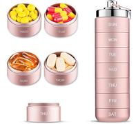 Pilulier en aluminium : matériau en de haute résistance, design de compartiment indépendant, grande capacité de stockage, résistant chocs et imperméable, organisateur de santé