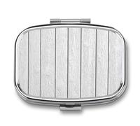 Pilulier en bois blanc avec panneau mural texturé à 2 compartiments - Pilulier portable de voyage pour sac à main