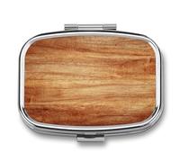 Pilulier en bois marron à 2 compartiments - Portable - Pilulier de voyage pour poche et sac à main