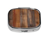 Pilulier en bois marron - Pilulier portable pour poche ou sac à main - Organisateur décoratif pour médicaments et vitamines